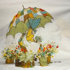 Holly hobbie 1970’s Colorful Patchwork Umbrella 2 pillowcases‎ Print HH